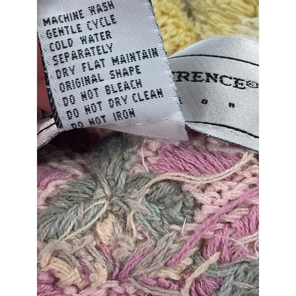 Maggie Lawrence Vintage Pink Floral Embroidered Pearl Button Sweater 26W